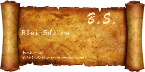 Blei Sára névjegykártya