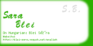 sara blei business card
